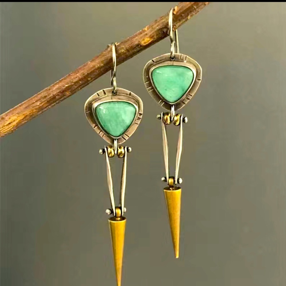 NEW Boho turquoise & silver earrings